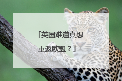 英国难道真想重返欧盟？