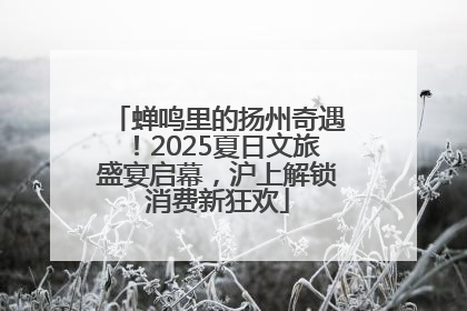 蝉鸣里的扬州奇遇！2025夏日文旅盛宴启幕，沪上解锁消费新狂欢