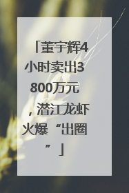 董宇辉4小时卖出3800万元，潜江龙虾火爆“出圈”