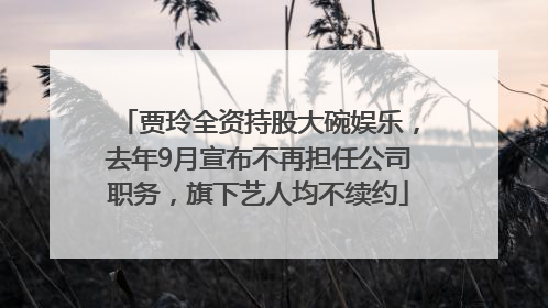 贾玲全资持股大碗娱乐，去年9月宣布不再担任公司职务，旗下艺人均不续约