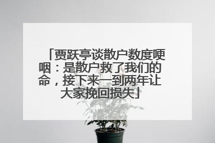 贾跃亭谈散户数度哽咽：是散户救了我们的命，接下来一到两年让大家挽回损失
