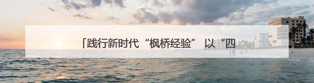 践行新时代“枫桥经验” 以“四步工作法”绘就基层治理新画卷