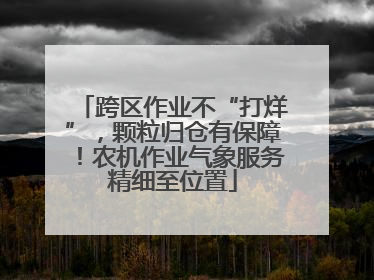 跨区作业不“打烊”，颗粒归仓有保障！农机作业气象服务精细至位置