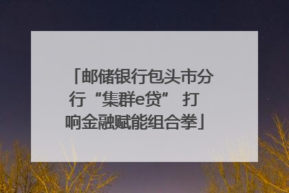 邮储银行包头市分行“集群e贷” 打响金融赋能组合拳