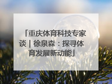 重庆体育科技专家谈｜徐泉森：探寻体育发展新动能
