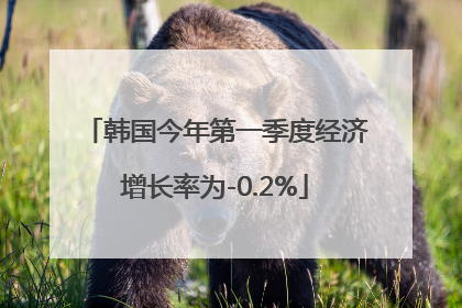 韩国今年第一季度经济增长率为-0.2%
