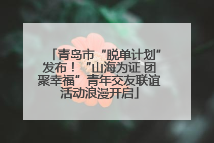 青岛市“脱单计划”发布！“山海为证 团聚幸福”青年交友联谊活动浪漫开启