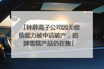 钟薛高子公司因无偿债能力被申请破产，招牌雪糕产品仍在售