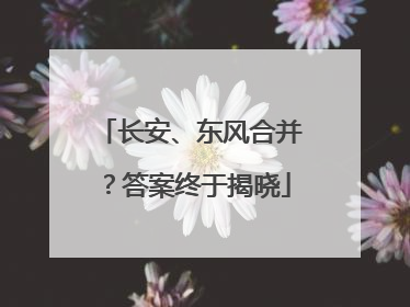 长安、东风合并？答案终于揭晓