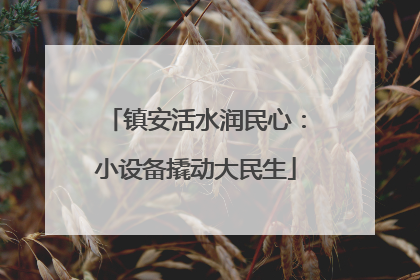 镇安活水润民心：小设备撬动大民生