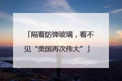 隔着防弹玻璃，看不见“美国再次伟大”