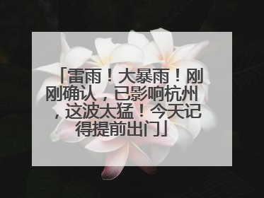 雷雨！大暴雨！刚刚确认，已影响杭州，这波太猛！今天记得提前出门