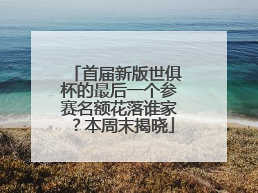 首届新版世俱杯的最后一个参赛名额花落谁家？本周末揭晓