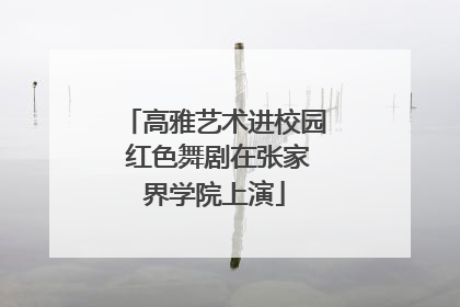 高雅艺术进校园 红色舞剧在张家界学院上演