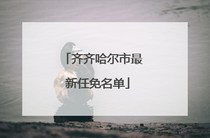 齐齐哈尔市最新任免名单