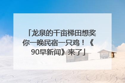 龙泉的千亩梯田想奖你一晚民宿一只鸡！《90早新闻》来了
