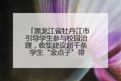 黑龙江省牡丹江市引导学生参与校园治理，收集建议超千条 学生“金点子”带来学校“新样子”