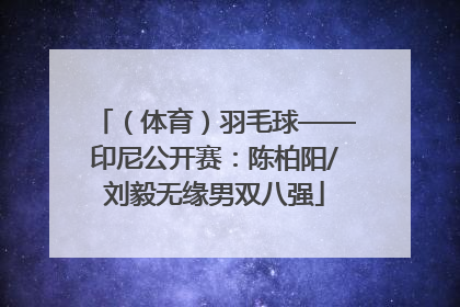 （体育）羽毛球——印尼公开赛：陈柏阳/刘毅无缘男双八强