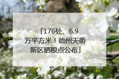 176处、6.9万平方米！德州天衢新区晒粮点公布