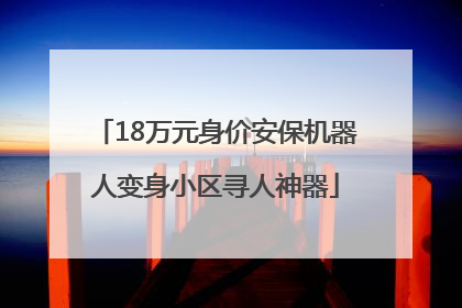 18万元身价安保机器人变身小区寻人神器