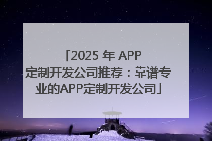 2025 年 APP 定制开发公司推荐：靠谱专业的APP定制开发公司