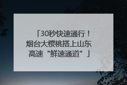 30秒快速通行！烟台大樱桃搭上山东高速“鲜速通道”