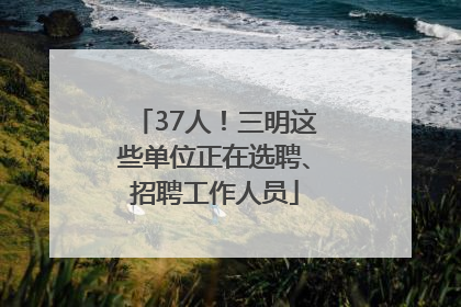 37人！三明这些单位正在选聘、招聘工作人员