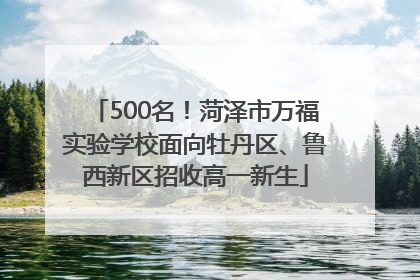 500名！菏泽市万福实验学校面向牡丹区、鲁西新区招收高一新生