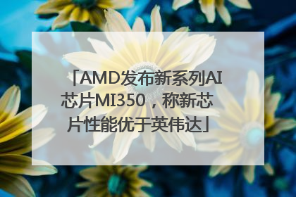 AMD发布新系列AI芯片MI350，称新芯片性能优于英伟达