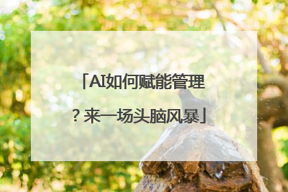 AI如何赋能管理？来一场头脑风暴
